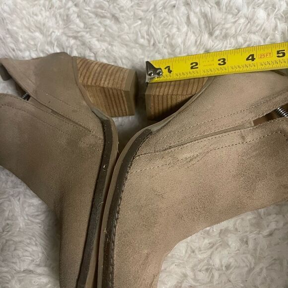 Jeffrey Campbell  Rosalee leather suede khaki ankle slip on boots SZ9.5 - Picture 8 of 10